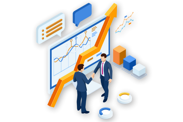 Business sales growth chart illustrating company expansion